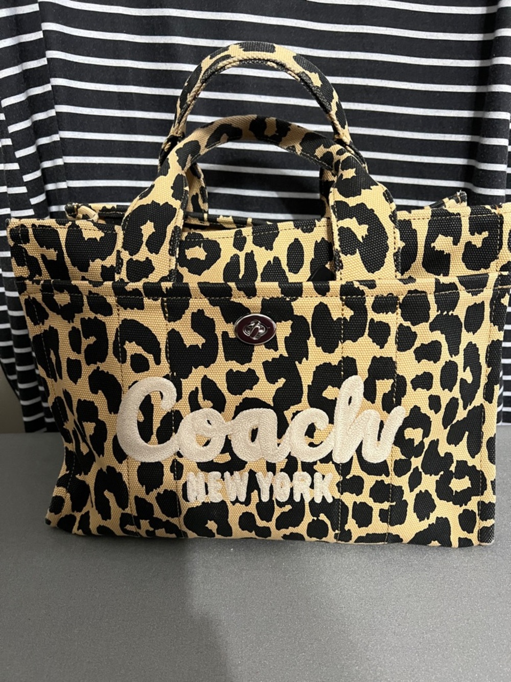 Coach Leopard Large Canvas Tote - Animal Print